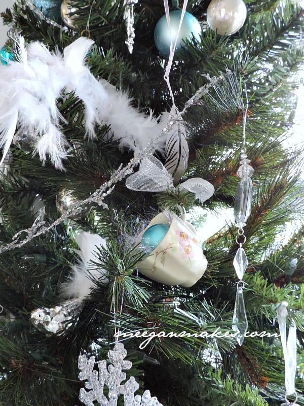Feather and Tea Cup Christmas Tree - What Meegan Makes